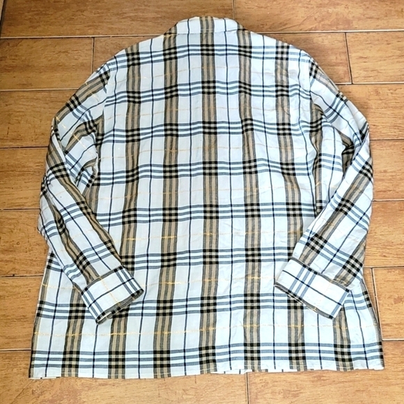 Burberry London Nova Check Plaids With Gold Metallic Details Shirt Size 14 - Picture 6 of 10